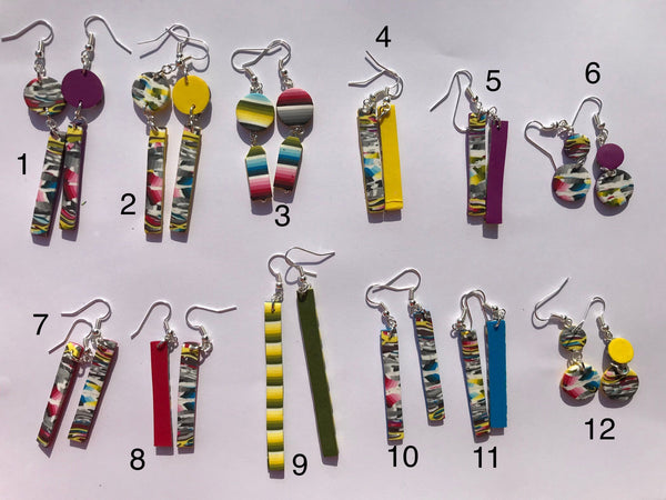 Boucles d'oreilles pendantes multicolores