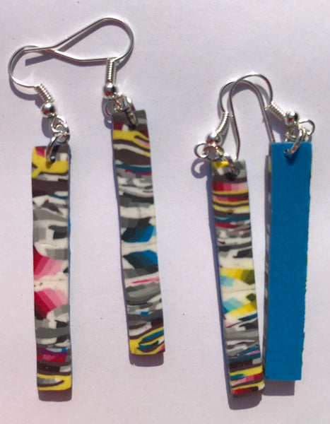 Boucles d'oreilles pendantes multicolores