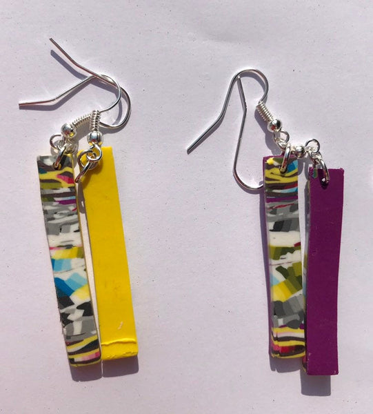 Boucles d'oreilles pendantes multicolores