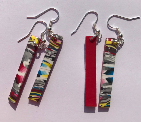 Boucles d'oreilles pendantes multicolores