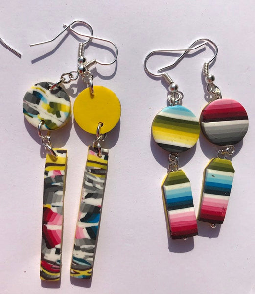 Boucles d'oreilles pendantes multicolores