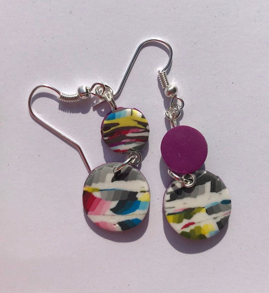 Boucles d'oreilles pendantes multicolores