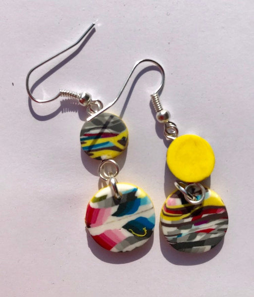 Boucles d'oreilles pendantes multicolores