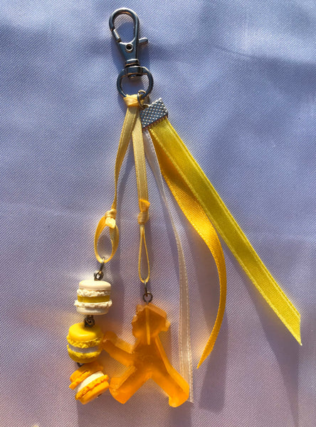 Porte-clé / bijou de sac très gourmands aux couleurs jaune-Orange - fait main - pieces uniques